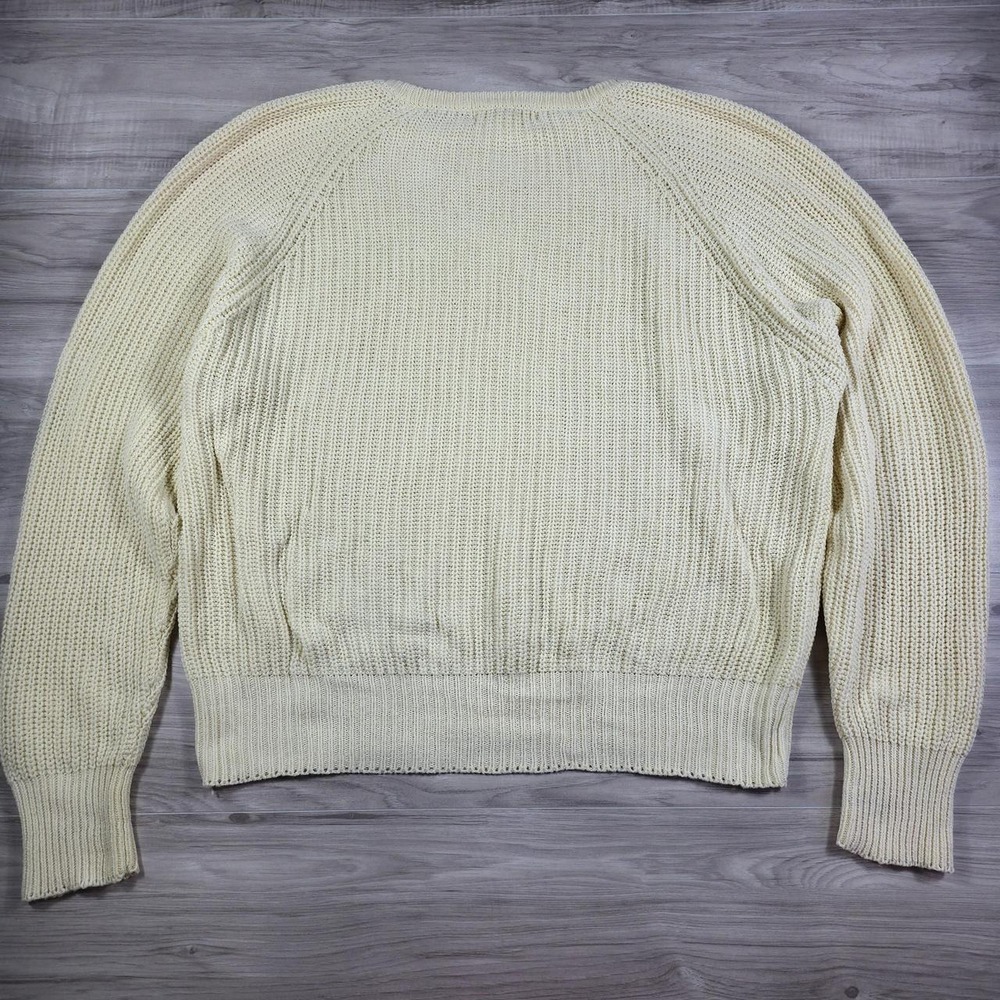 Vintage Chunky Gap Cream Ramie & Cotton Knit Sweater - Picture 3 of 4